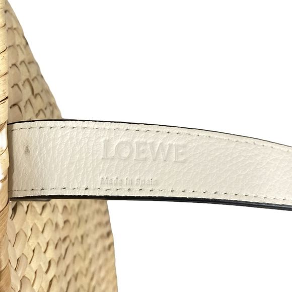 Loewe Natural Leaf Palm White Tote Bag Calfskin Basket - Picture 11 of 16